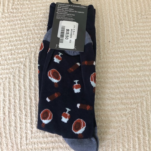 NWT Jos A Bank - Whiskey/Cigar Print Men’s Socks - Picture 2 of 4